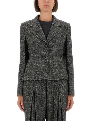 Single-breasted jacket in wool blend dot - dolce & gabbana - Modalova