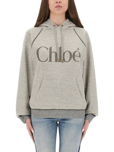 Chloé oversized logo hoodie - chloé - Modalova