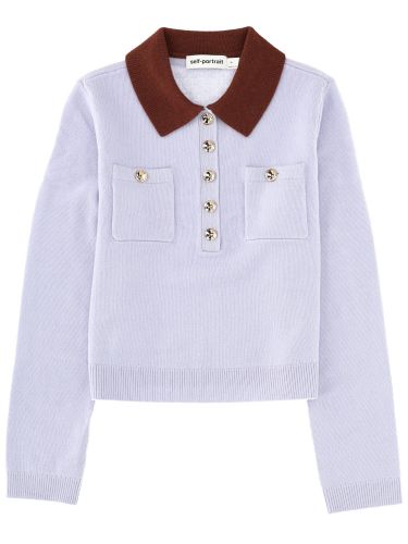 Jersey with contrasting collar - self-portrait - Modalova