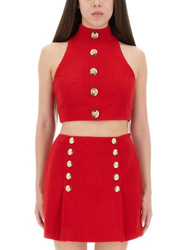 Balmain wool crop top - balmain - Modalova