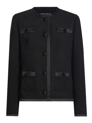 Double crepe single-breasted jacket - dolce & gabbana - Modalova