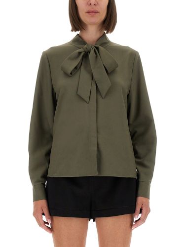 Self-portrait twill shirt with bow - self-portrait - Modalova