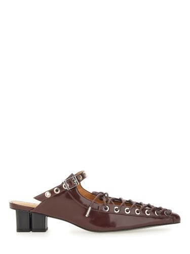 Ganni mule lace-up - ganni - Modalova