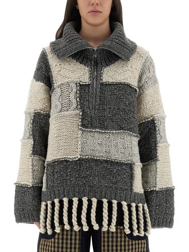 Ganni patchwork jersey with bangs - ganni - Modalova