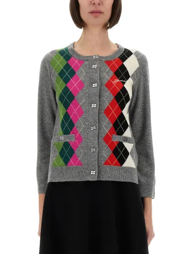 Ganni jacquard cashmere cardigan - ganni - Modalova