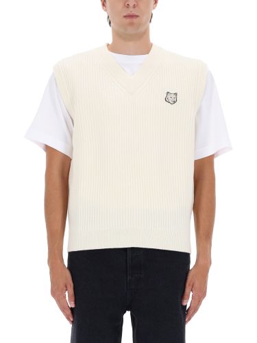 Ribbed vest with fox patch - maison kitsuné - Modalova