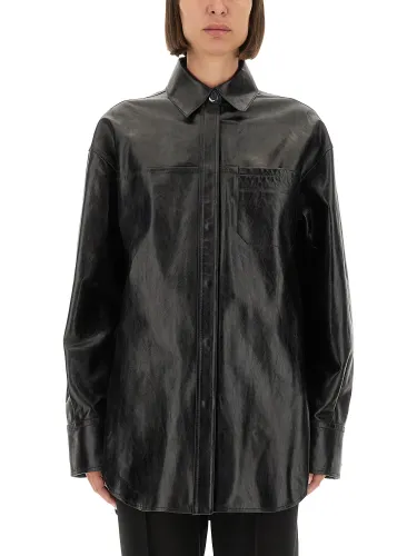 Sportmax leather "borel" shirt - sportmax - Modalova