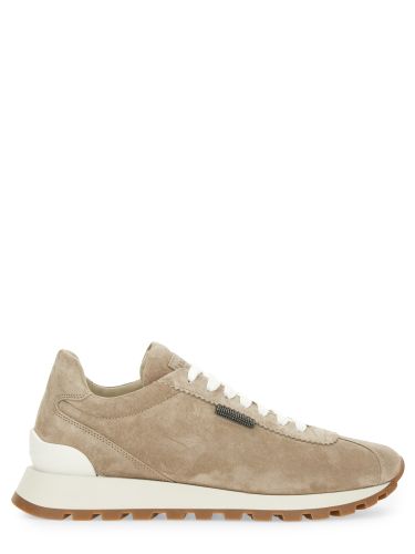 Suede running sneaker - brunello cucinelli - Modalova