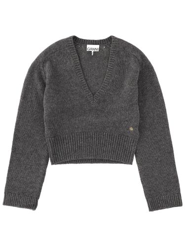 Ganni v-neck sweater - ganni - Modalova
