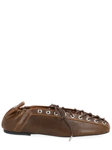 Ganni ballerina with laces - ganni - Modalova