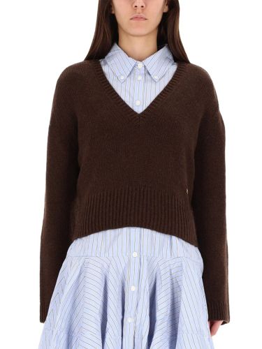 Ganni v-neck sweater - ganni - Modalova