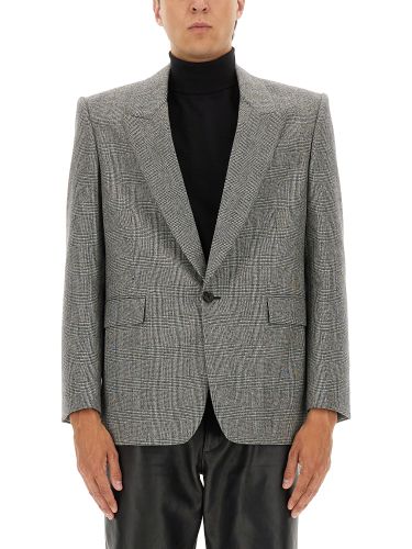 Single-breasted wool flannel jacket - saint laurent - Modalova