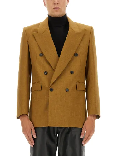 Double-breasted wool jacket - saint laurent - Modalova