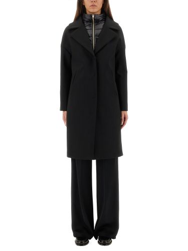 Herno wool coat with technical bib - herno - Modalova