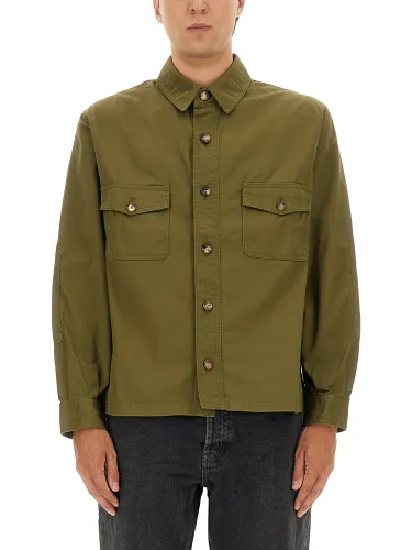 Cotton twill overshirt - saint laurent - Modalova