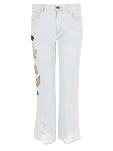 Jeans con patch e stampa - mr & mrs italy - Modalova