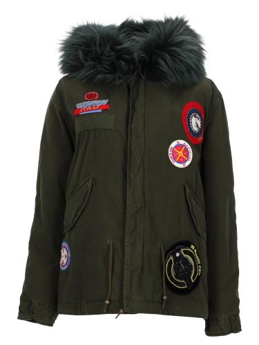 Parka con patch logo e cappuccio - mr & mrs italy - Modalova