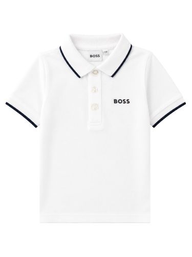 Polo con profili a righe su colletto e maniche - boss - Modalova
