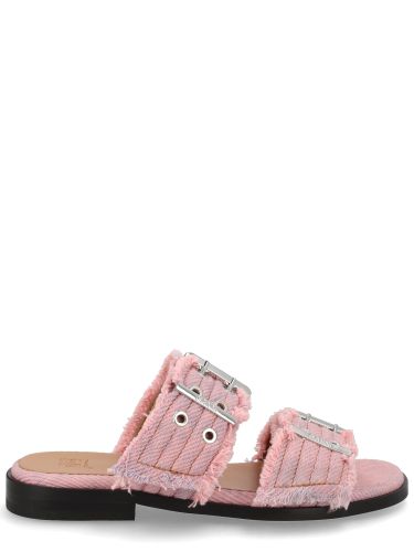 Ganni denim sandal with bangs - ganni - Modalova