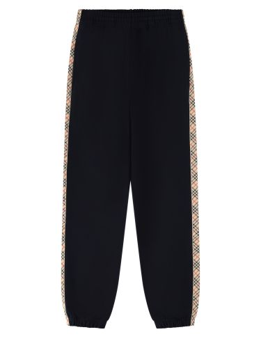 Pantalone da jogging in cotone con finiture check - burberry - Modalova