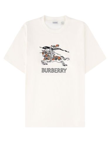 T-shirt in cotone con knight check - burberry - Modalova