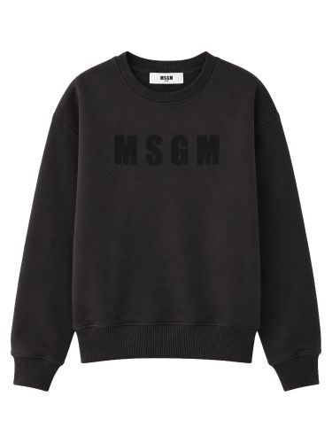 Msgm felpa girocollo con logo - msgm - Modalova