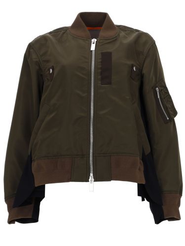 Blouson in twill di nylon e lana - sacai - Modalova