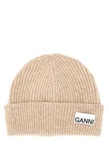 Ganni ribbed beanie hat - ganni - Modalova