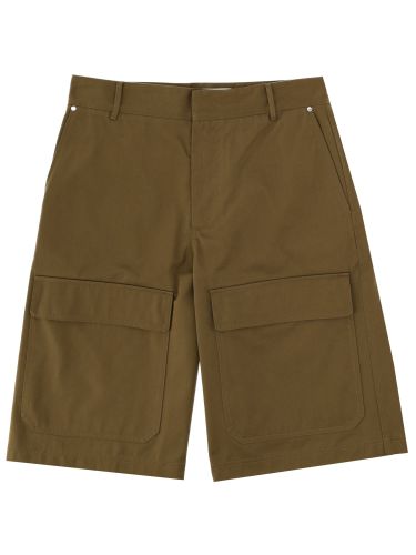 Shorts in cotone con patch logo - msgm - Modalova