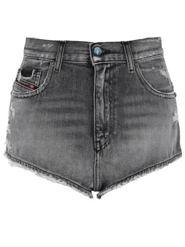Shorts in denim con orli sfrangiati - diesel - Modalova