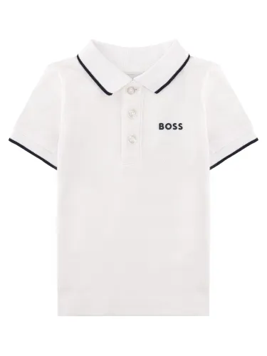 Polo baby con profili a righe su colletto e maniche - boss - Modalova