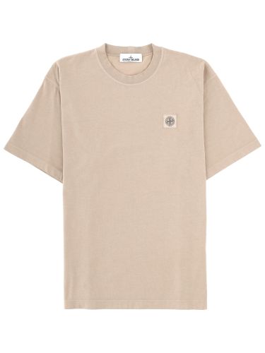 T-shirt with logo patch - stone island - Modalova
