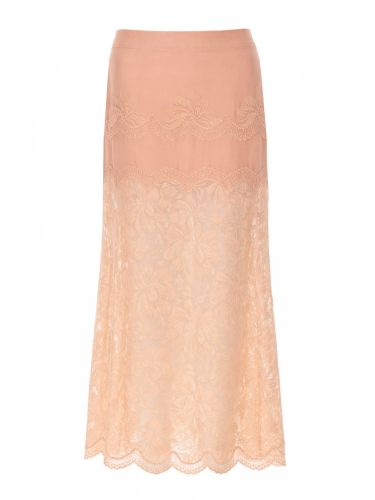Rabanne gonna midi in pizzo - rabanne - Modalova