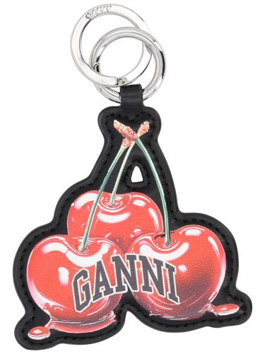 Ganni leather keychain - ganni - Modalova