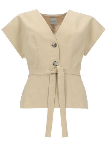 Paul smith top in lino con cintura - paul smith - Modalova