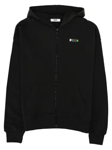 Msgm felpa con zip e cappuccio - msgm - Modalova