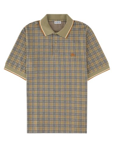 Burberry polo in misto cotone check - burberry - Modalova