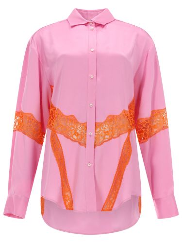 Msgm camicia con inserti in pizzo - msgm - Modalova