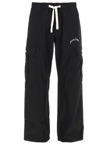 Pantalone cargo "curved logo" - palm angels - Modalova