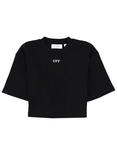 Off-white cropped t-shirt with logo - off-white - Modalova