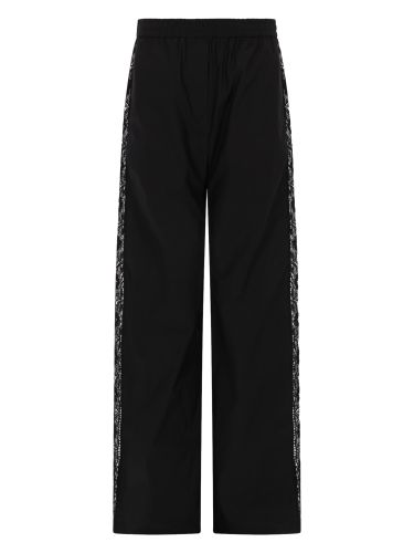 Pantalone dritto con dettagli in pizzo - msgm - Modalova