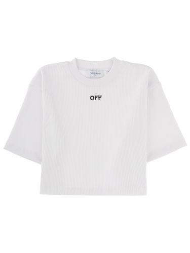 Off-white cropped t-shirt with logo - off-white - Modalova