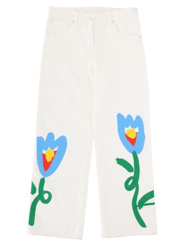 Pantaloni con stampa fiore - stella mccartney - Modalova