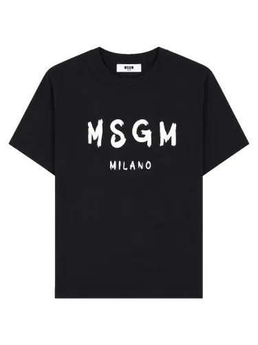 T-shirt a manica corta con stampa logo - msgm - Modalova