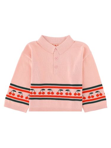 Polo a manica lunga con motivo ciliegie - tinycottons - Modalova