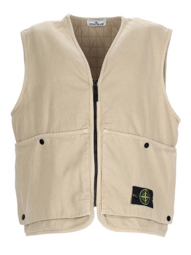 Gilet oversize con patch logo - stone island - Modalova