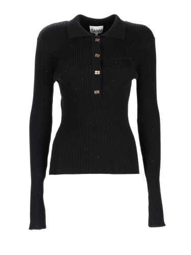 Ganni wool polo - ganni - Modalova