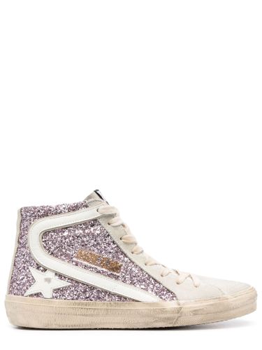 Sneaker with glitter and zipper - golden goose - Modalova