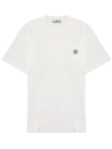 Stone island t-shirt con patch logo - stone island - Modalova