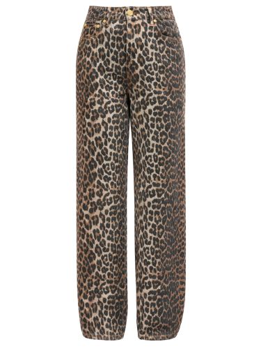 Lari" jeans with leopard print - ganni - Modalova
